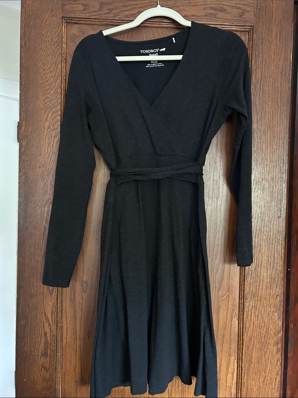 Toad&Co Black Long Sleeve Wrap-Style Dress